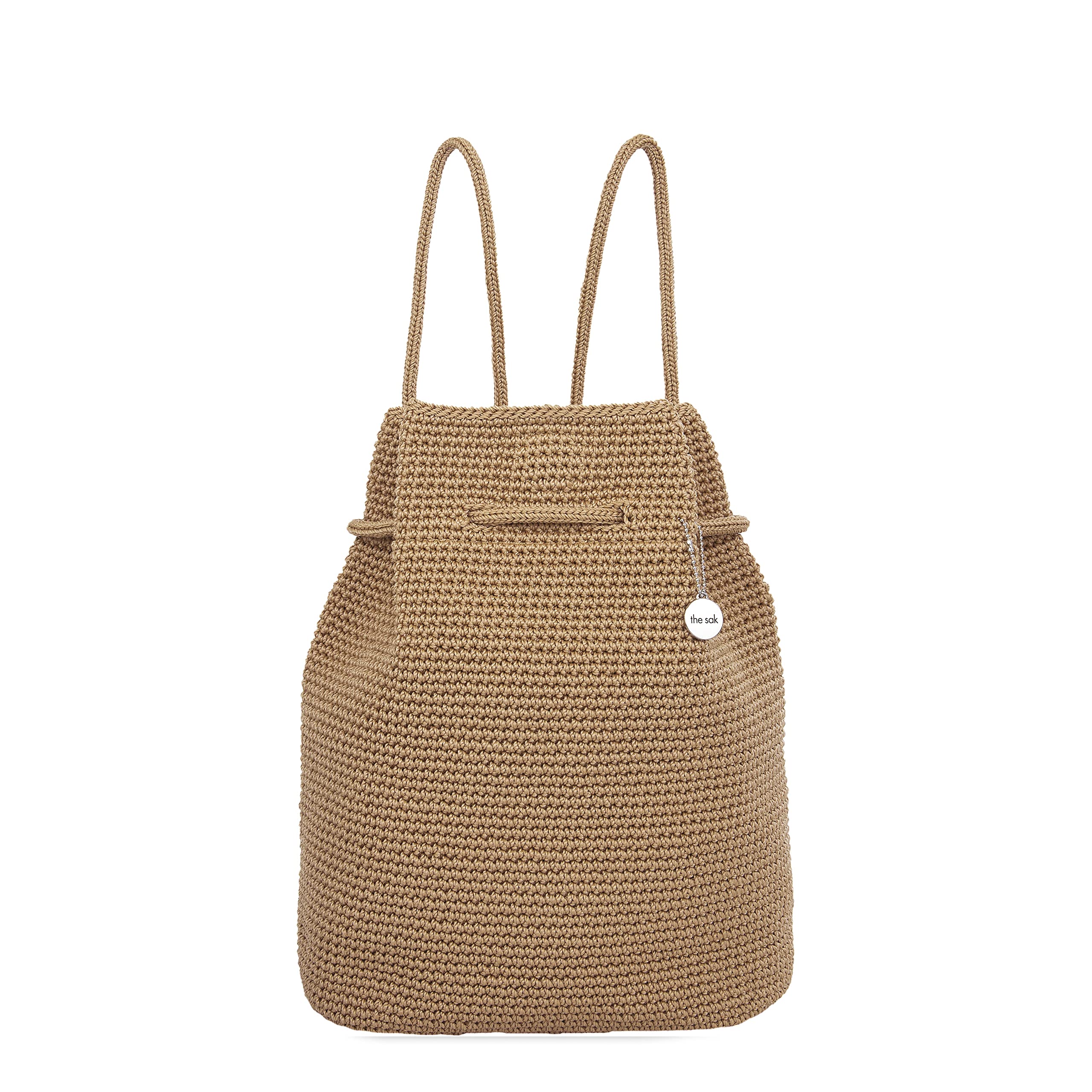 The Sak Dylan Crochet Backpack for Women - Stylish & Roomy Bamboo Handbag with Dual Adjustable Straps - Perfect for Travel, Work & Everyday Use