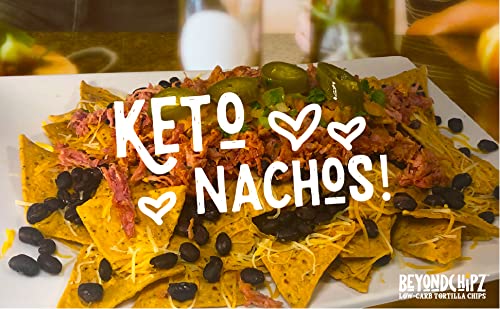 BeyondChipz Low Carb Tortilla Chips - Whole Lotta' Nacho Flavor | Keto Friendly, Gluten Free Snack | 5.3oz Bag (Pack of 2) | Perfect for Keto Diet, Weight Loss & Healthy Snacking at Home, Office or Parties