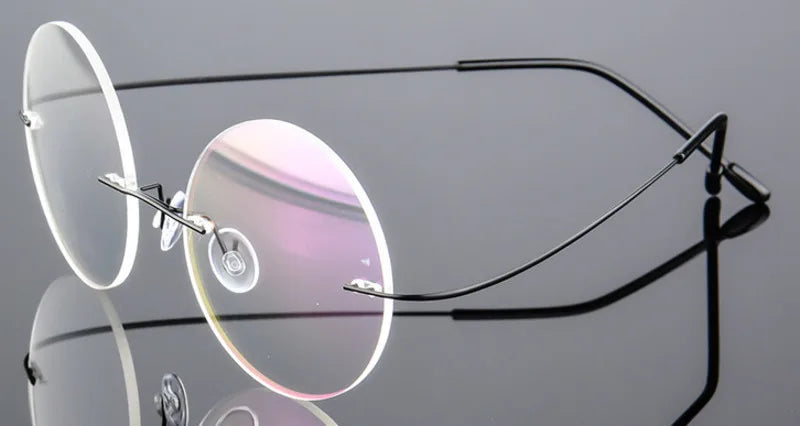 Brightzone Women's Rimless Round Titanium Alloy Eyeglasses 71171 - Lightweight & Durable Glasses for Work, Reading & Everyday Use