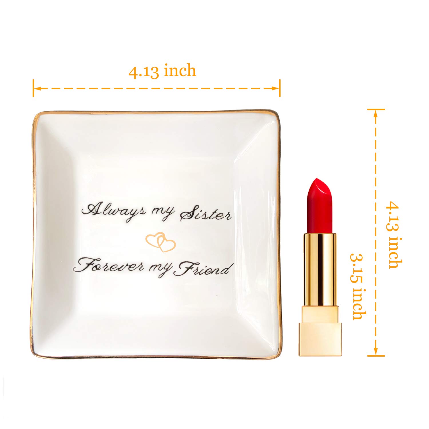 HOME SMILE Ceramic Ring Dish Jewelry Tray - Elegant Holder for Rings, Earrings & Small Accessories - Perfect Gift for Women, Mom, Sister & Friends - Great for Bedroom, Bathroom & Vanity Organization
