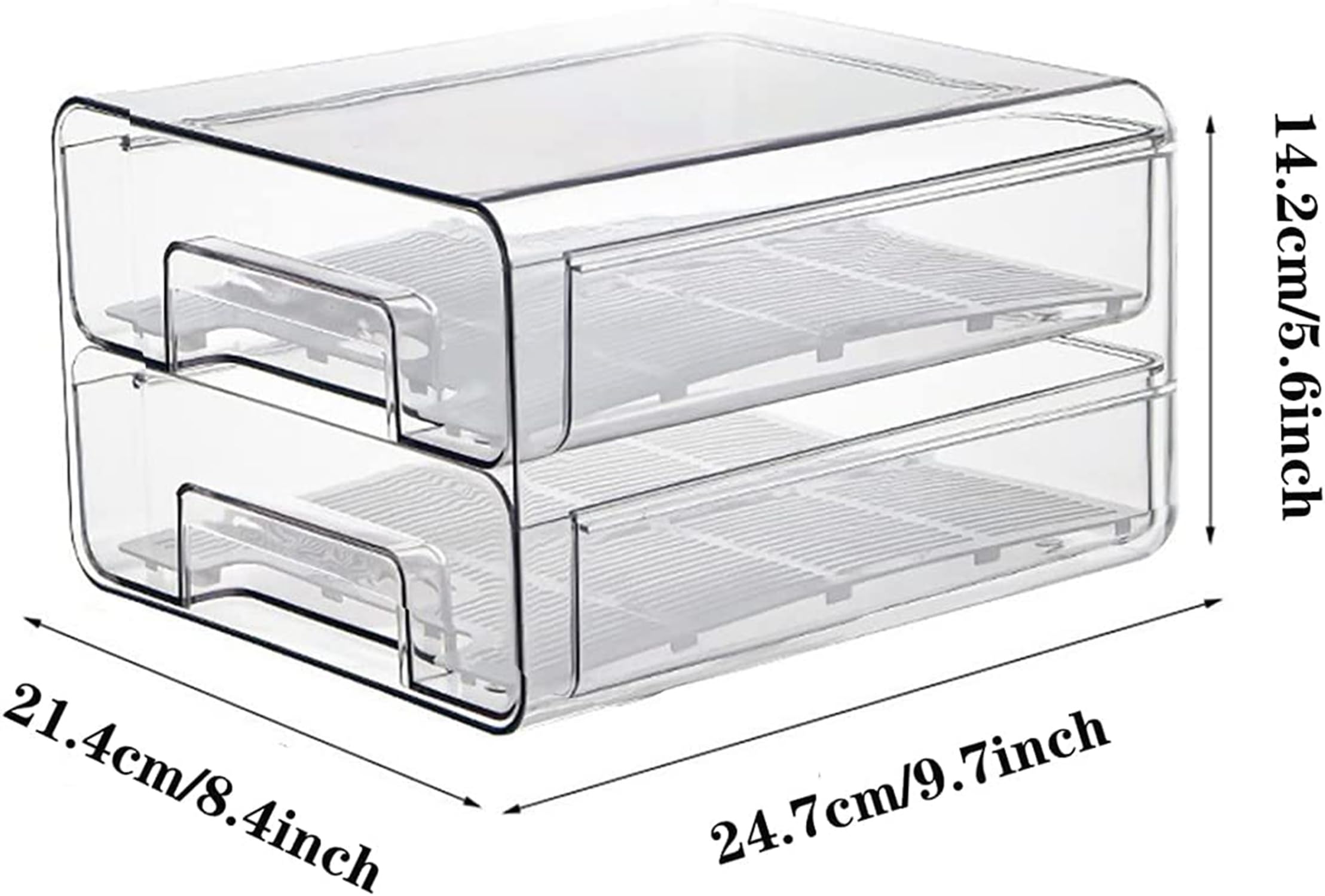 MosQuick® 2-Pack Stackable Refrigerator Drawers - 4.5L Fridge Storage Containers for Vegetables, Fruits & Meal Prep | Space-Saving Kitchen Organizer for Refrigerator Organization | Perfect for Fresh Produce Storage & Leftovers