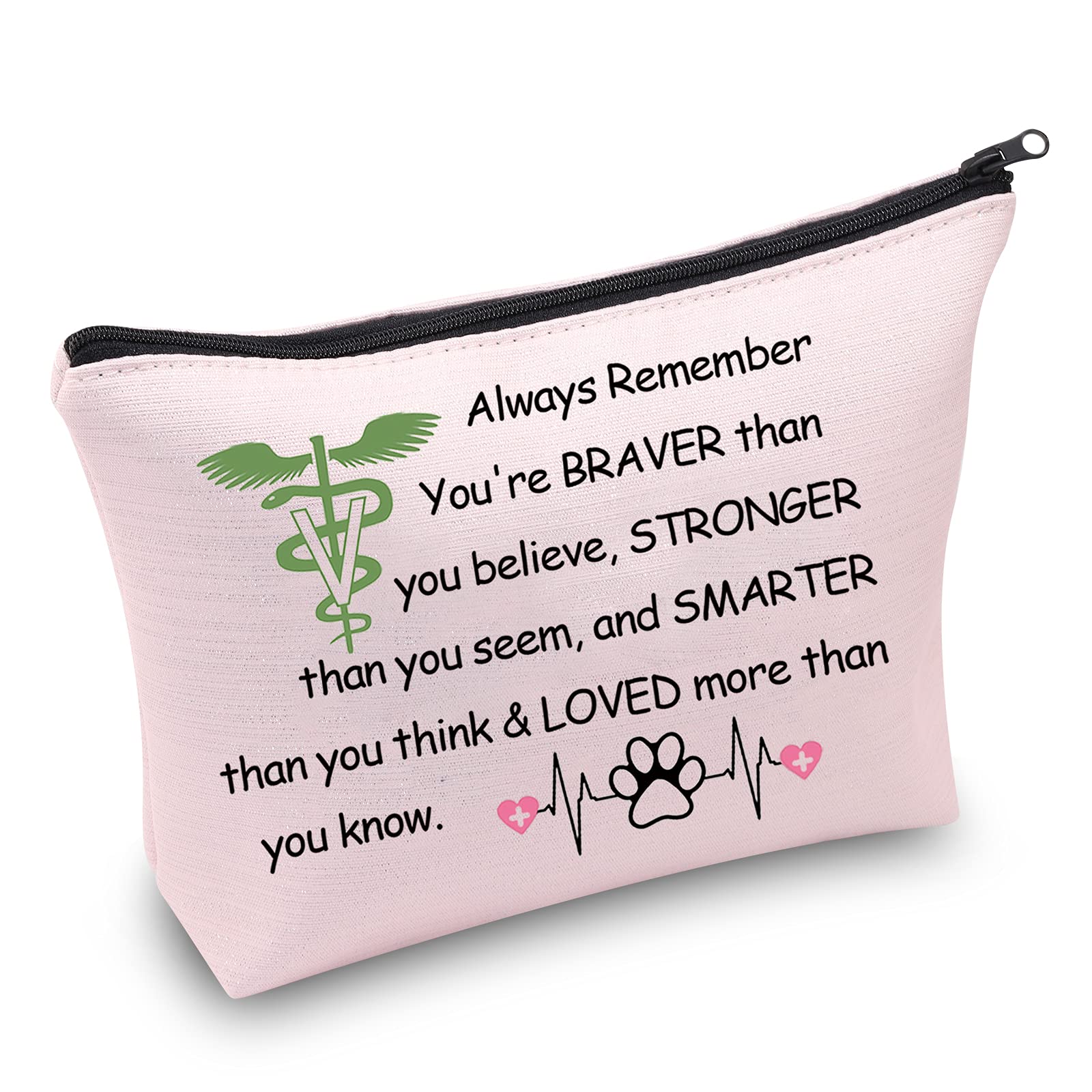 Vet Tech Gifts - Pink Veterinary Makeup Bag for Vet Assistants & Students | Waterproof Zipper Pouch for Travel, Toiletries & Cosmetics | Perfect for Clinics, School & Work Essentials