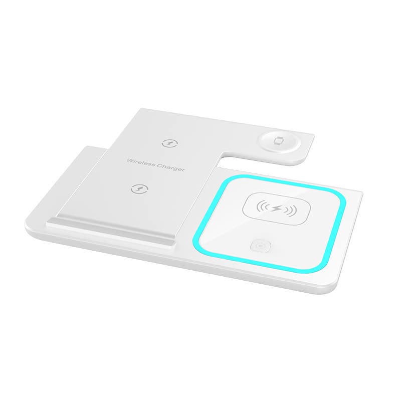3-in-1 Qi Wireless Fast Charging Stand | Multi-Device Wireless Charger for iPhone, Android & AirPods | Includes Wall Adapter | Perfect for Home, Office & Nightstand Use