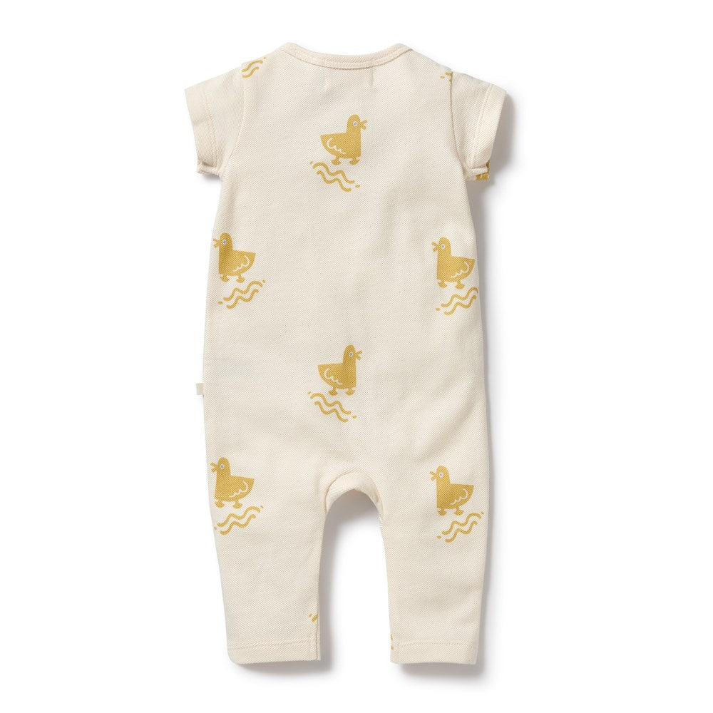 Organic Baby Duck Ruffle Zipsuit - Soft Cotton One-Piece Romper for Newborns & Infants | Perfect for Playtime, Photo Shoots & Everyday Comfort