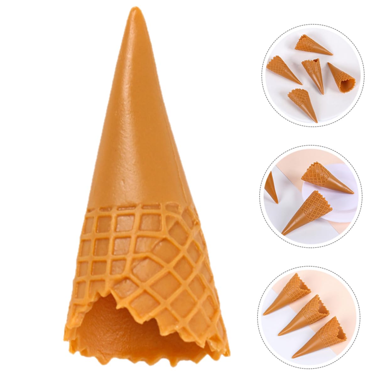 15pcs Miniature Fake Ice Cream Cones for Jewelry Making, DIY Crafts, Dollhouse Decor - Perfect for Party Favors, Photography Props & Kids Play