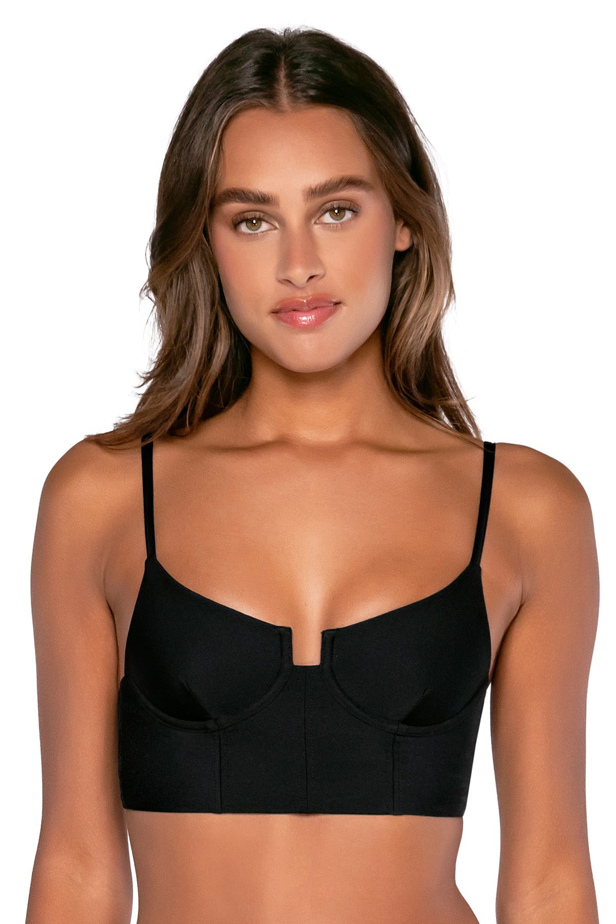 B Swim Black Out Daria Bikini Top - Women's Sexy Push Up Bikini Swimwear for Beach, Pool & Vacation | Perfect for Summer Swim, Tanning & Water Sports