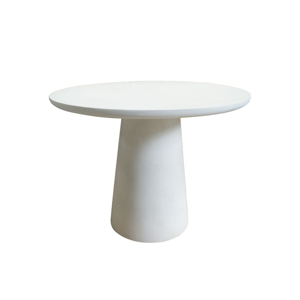 ROCCO 80cm White Concrete Dining Table - Indoor & Outdoor Use for Patio, Garden, and Backyard Dining