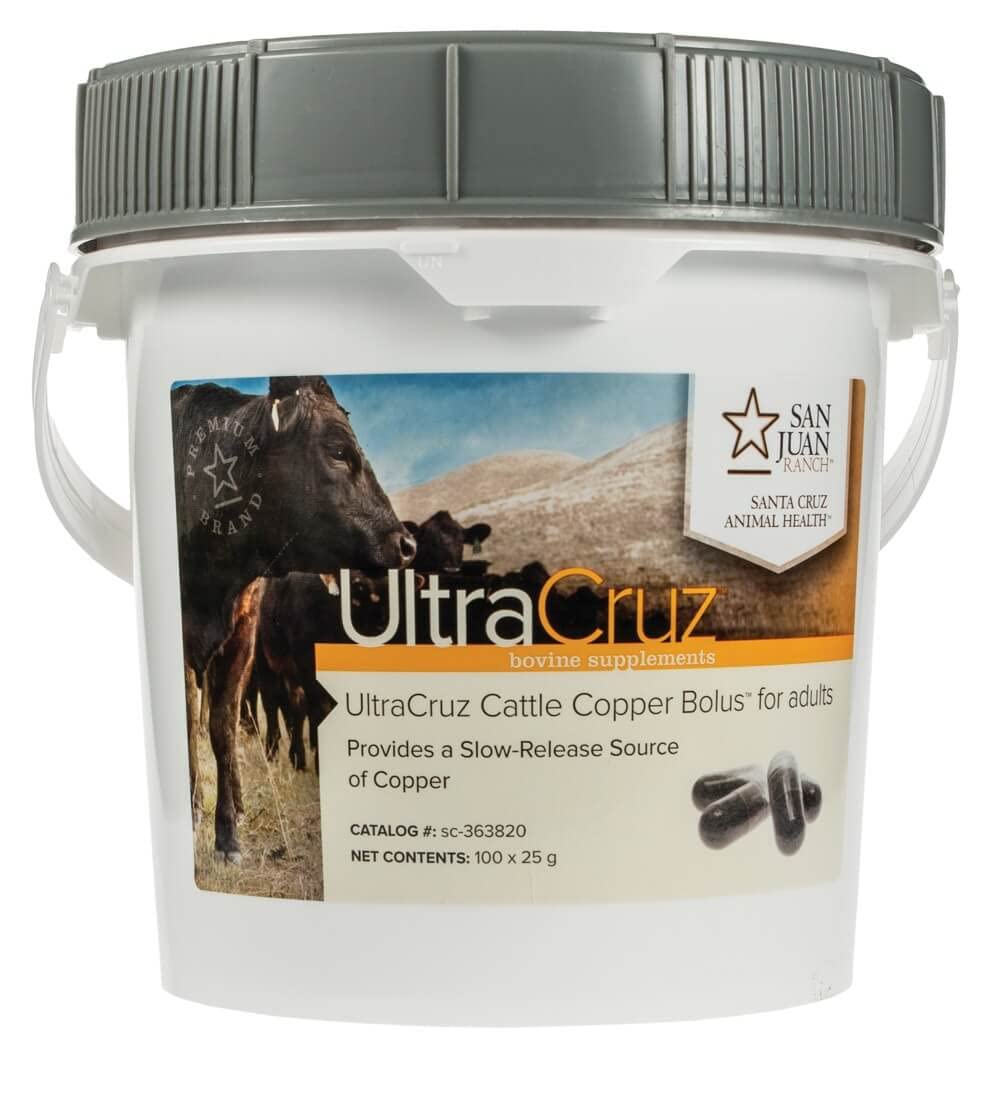 UltraCruz Cattle Copper Bolus Supplement for Adult Cows - 100 Count x 25g | Supports Immune System & Growth | Ideal for Pasture-Raised Cattle & Dairy Farms