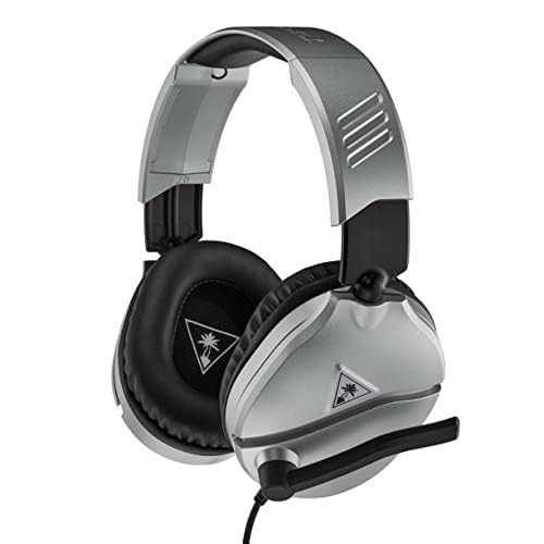 Turtle Beach Recon 70 Multiplatform Gaming Headset for PS5, PS4, Xbox Series X, Xbox One, Nintendo Switch & PC - 40mm Speakers, Removable Mic, 3.5mm Audio Jack - Silver/Black - Perfect for Competitive Gaming & Long Sessions