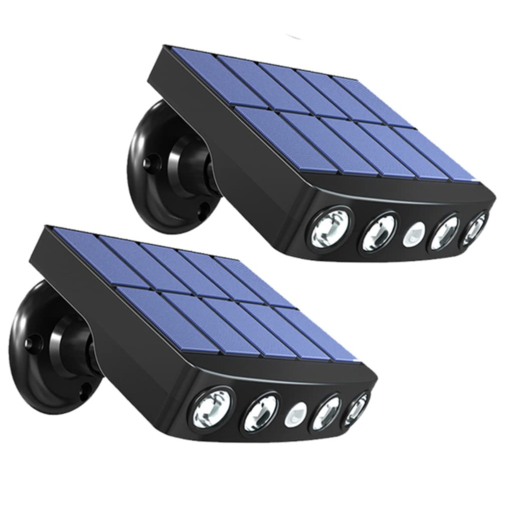 RXF Outdoor Solar Lights with Motion Sensor, IP65 Waterproof LED Solar Security Lights for Garden, Pathway, Street & Wall - Energy-Efficient Solar Spotlights (2-Pack) - Perfect for Nighttime Safety & Landscape Lighting