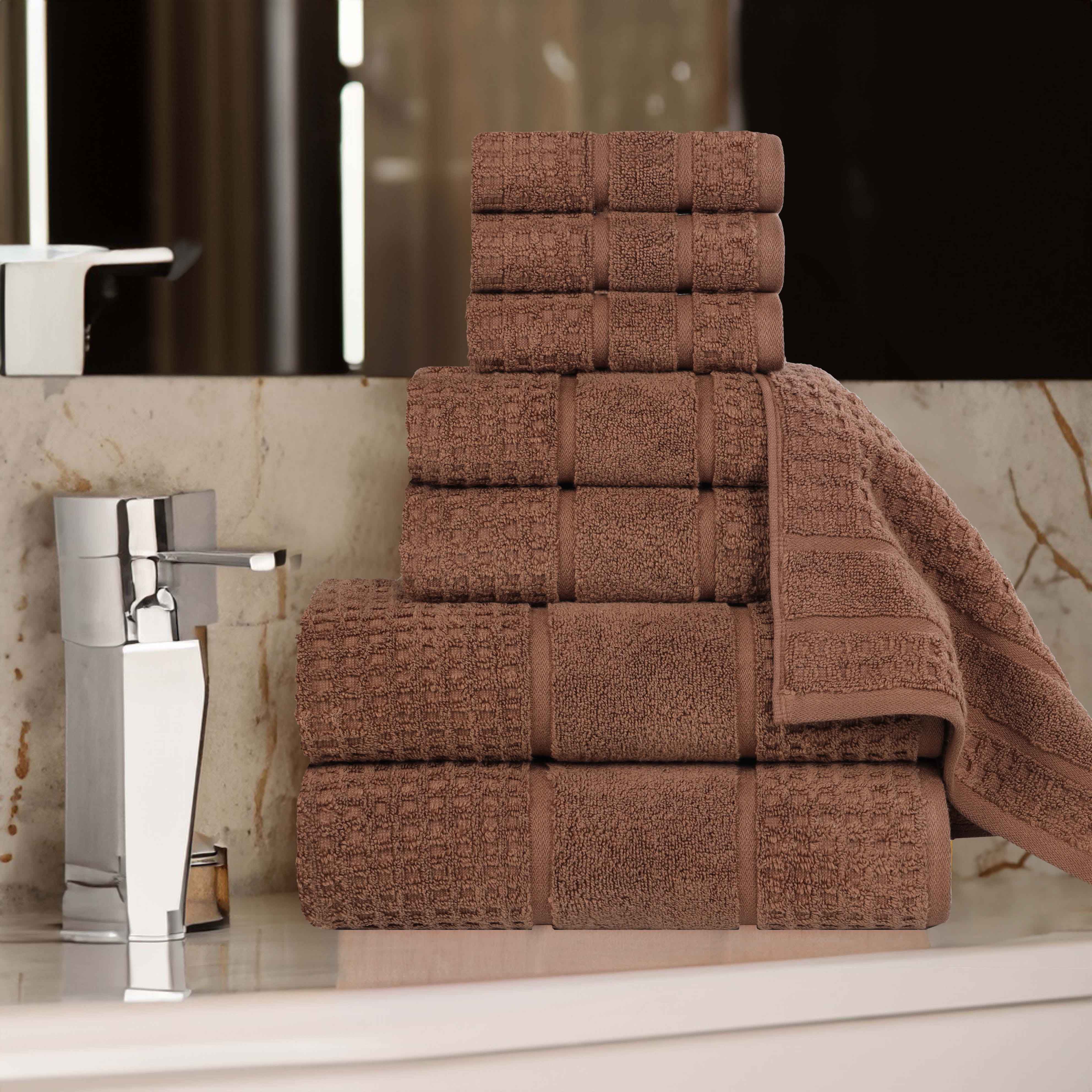 Premium 8-Piece Zero Twist Cotton Waffle Towel Set - Ultra Soft & Highly Absorbent Honeycomb Weave Bath Towels for Spa, Gym & Luxury Home Use