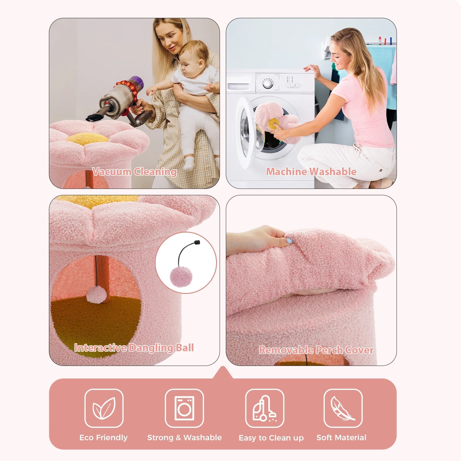 Premium Flower Pet House - Cozy & Stylish Cat & Small Dog Bed - Perfect for Indoor & Outdoor Use