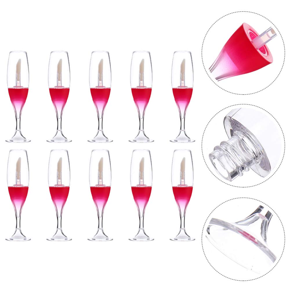 10pcs Red Refillable Lip Gloss Tubes - DIY Cosmetic Containers for Women & Girls - Perfect for DIY Makeup & Travel