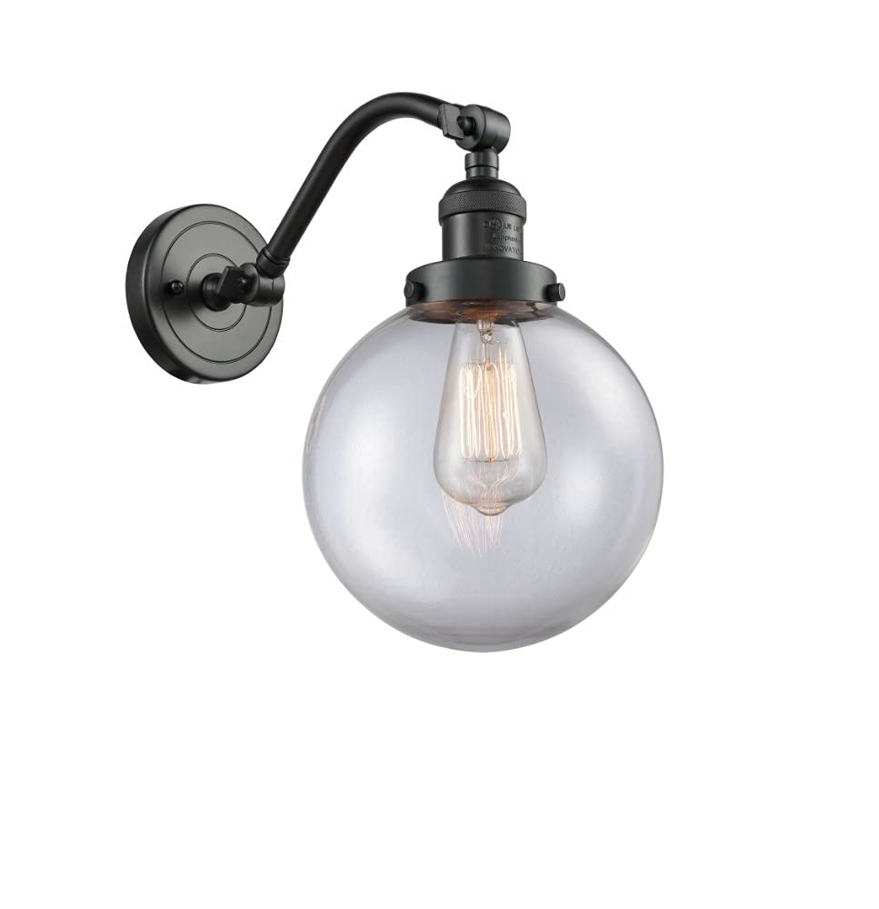 Innovations 515-1W-OB-G202-8 Oil Rubbed Bronze Wall Sconce Light Fixture - Perfect for Bedroom, Hallway, and Entryway Lighting