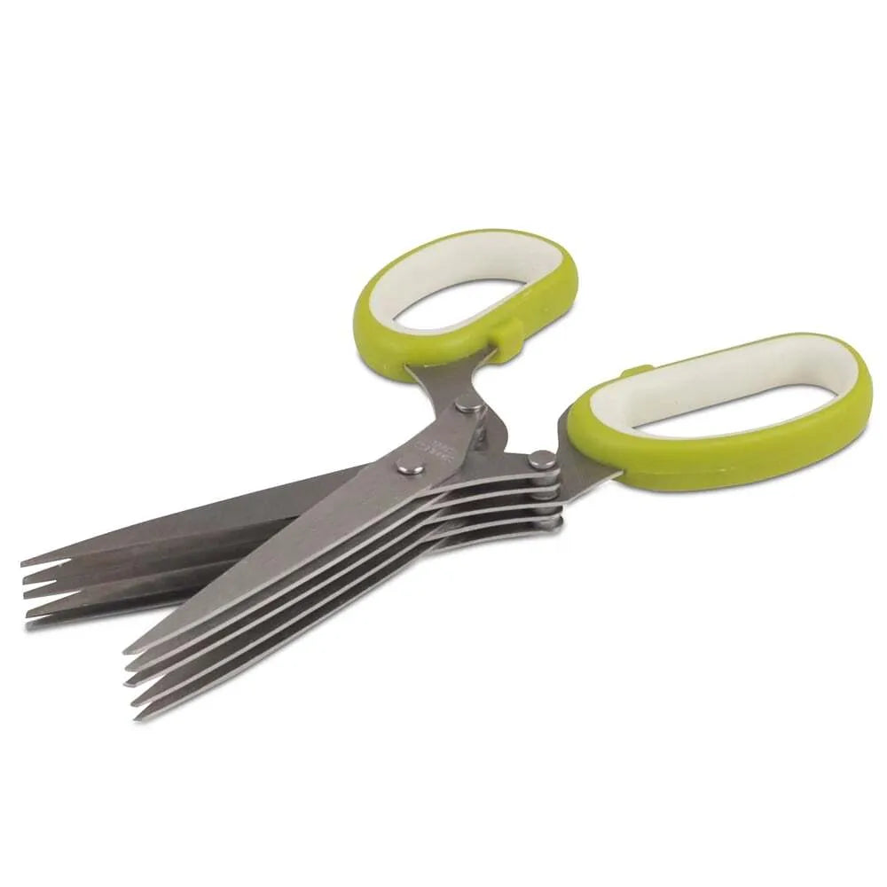 5-Blade Stainless Steel Herb Scissors with Protective Cover - Perfect for Chopping Fresh Herbs, Cooking, and Kitchen Prep