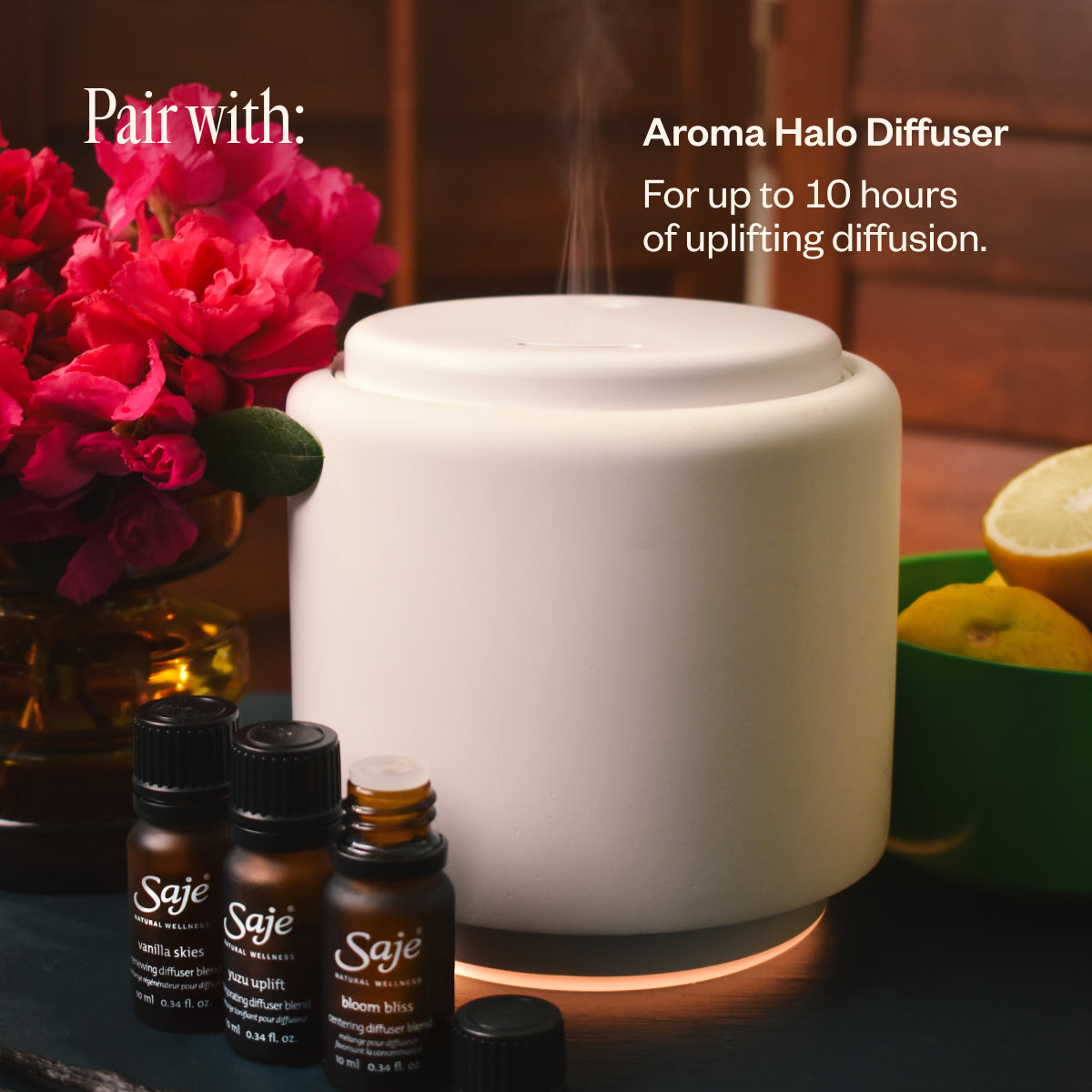 Yuzu Uplift Invigorating Essential Oil Diffuser Blend - Energizing Citrus Aroma for Home, Office & Spa Relaxation