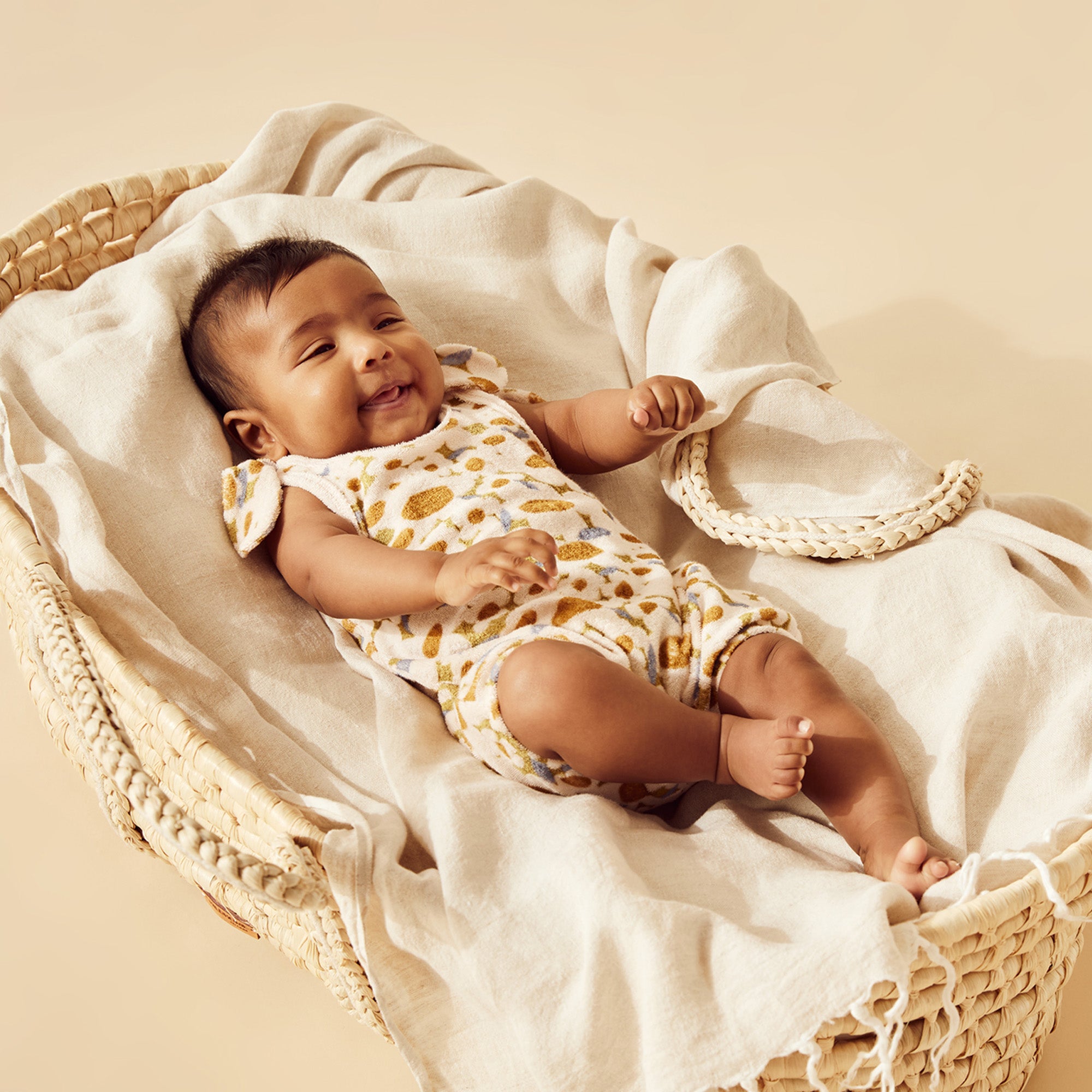 Flower Burst Organic Cotton Terry Playsuit for Baby Girls | Soft & Breathable Romper | Perfect for Playtime, Daycare & Photo Shoots