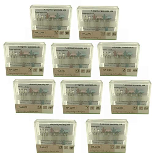 10-Pack Dental Light-Cured Resin Composite Polishing Kit for Low-Speed Handpieces - Professional Teeth Restoration & Cosmetic Dentistry Tools for Dentists & Dental Clinics