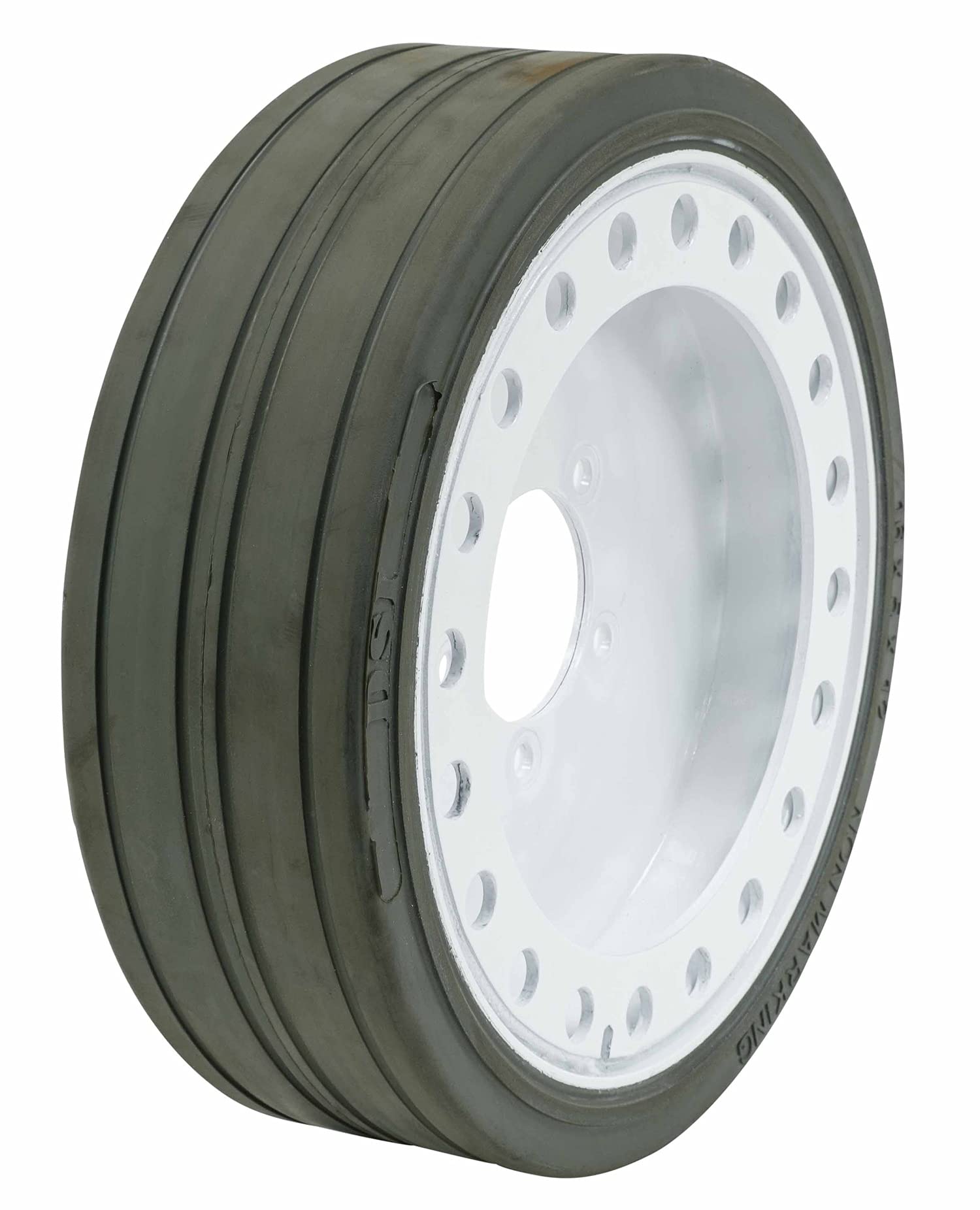 Mytee Products (2 Pack) 16x5x12 SkyJack Scissor Lift Tires with Brake - Compatible with Models SJIII3220, SJIII3226, SJIII4620, SJIII4626, SJIII4632 - Non-Marking Wheel Assembly for Warehouse & Construction Equipment Maintenance