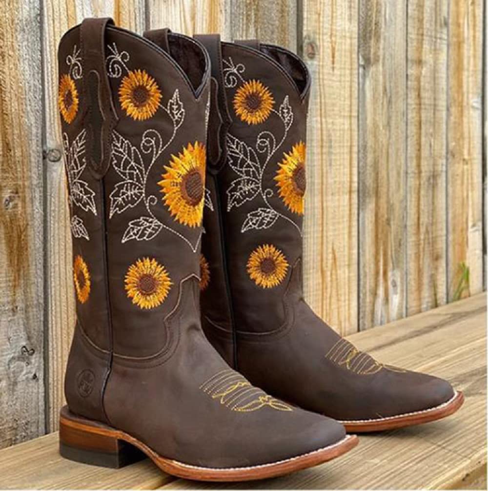 AKWFUNZ Women's Retro Round Toe Mid Calf Boots with Thick Heel - Stylish Martin Boots for Fall Fashion, Casual Outfits & Winter Wear