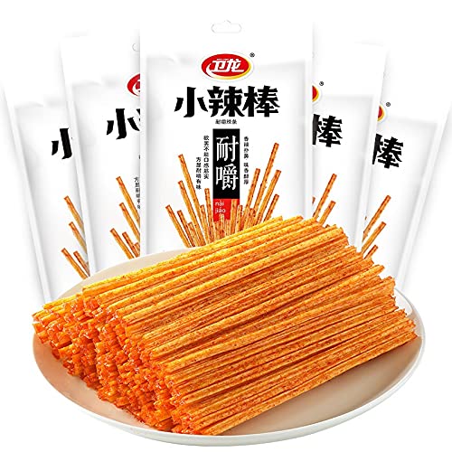 Weilong Spicy Sticks 50g x 10 Packs - Classic Chewy Hot Snacks for Office, Dorm & Travel - Authentic Chinese Spicy Gluten Snacks - Perfect for Parties, Movie Nights & Study Breaks