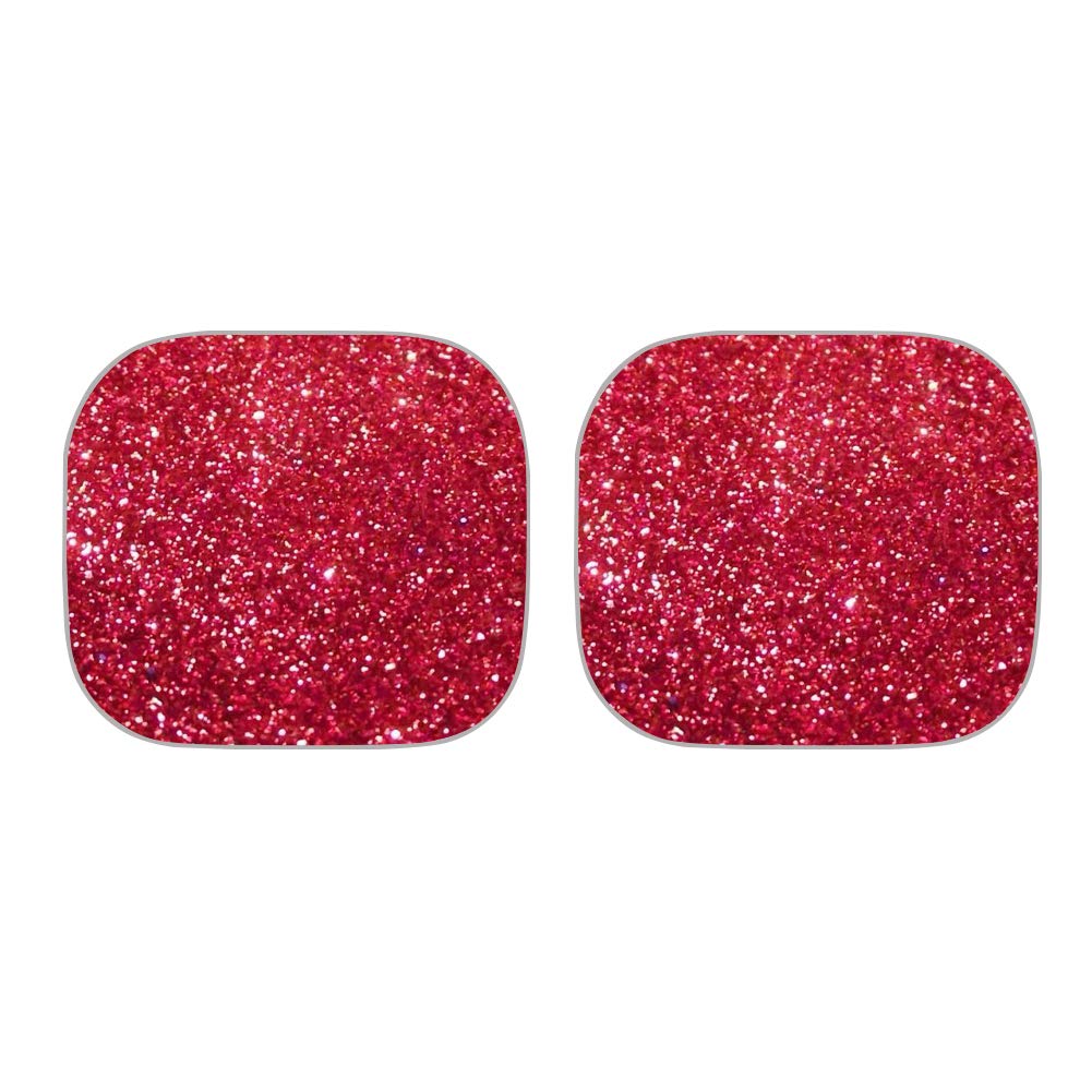 Upetstory Red Bling Foldable Car Sun Shade - Universal 2 Pack Windshield Sun Visor for SUV, Truck & Sedan | Heat Protection & UV Blocking for Parking & Road Trips