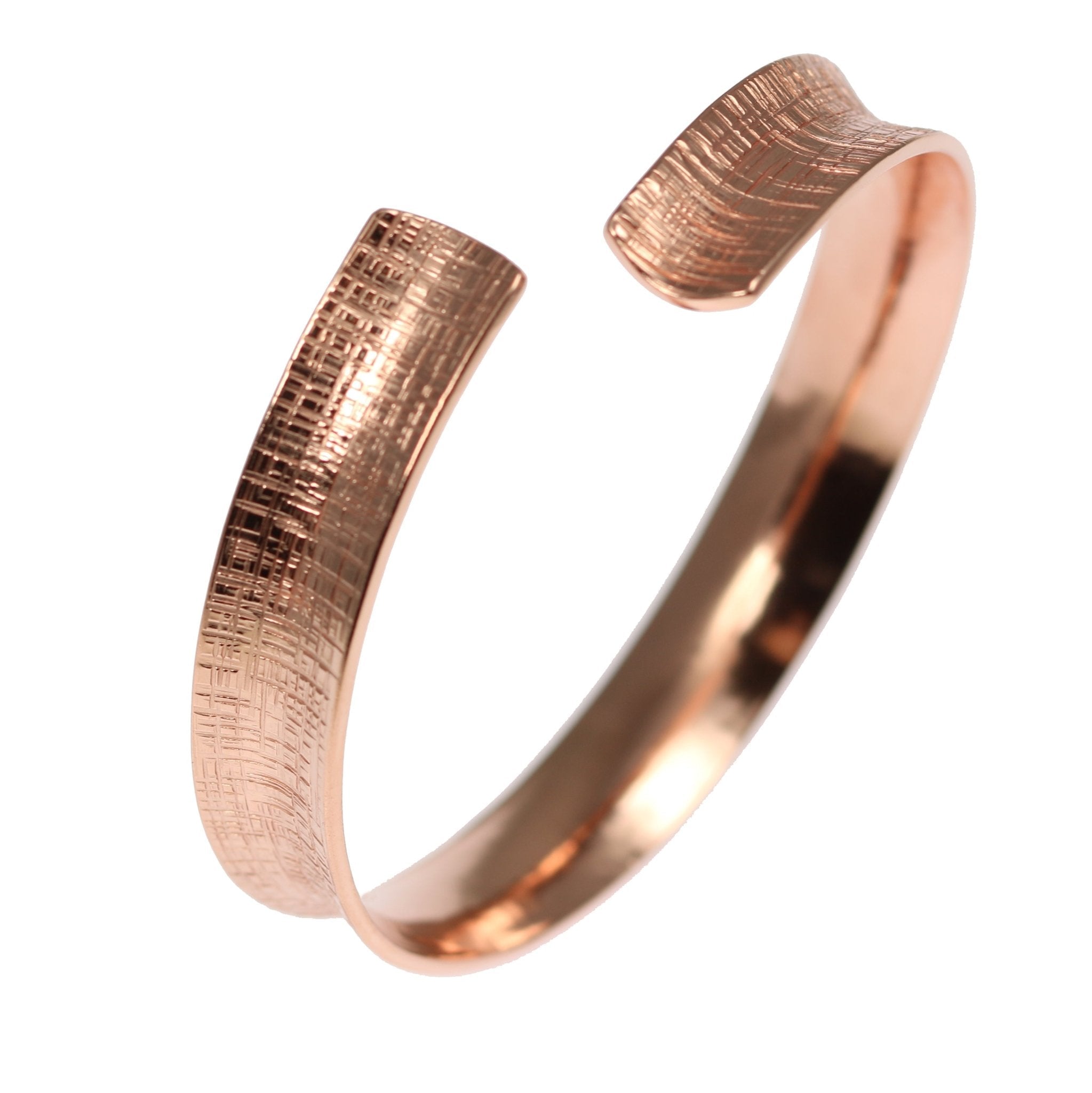 Handmade Linen Anticlastic Copper Bangle Bracelet for Women - Boho Chic Jewelry for Everyday Wear & Special Occasions