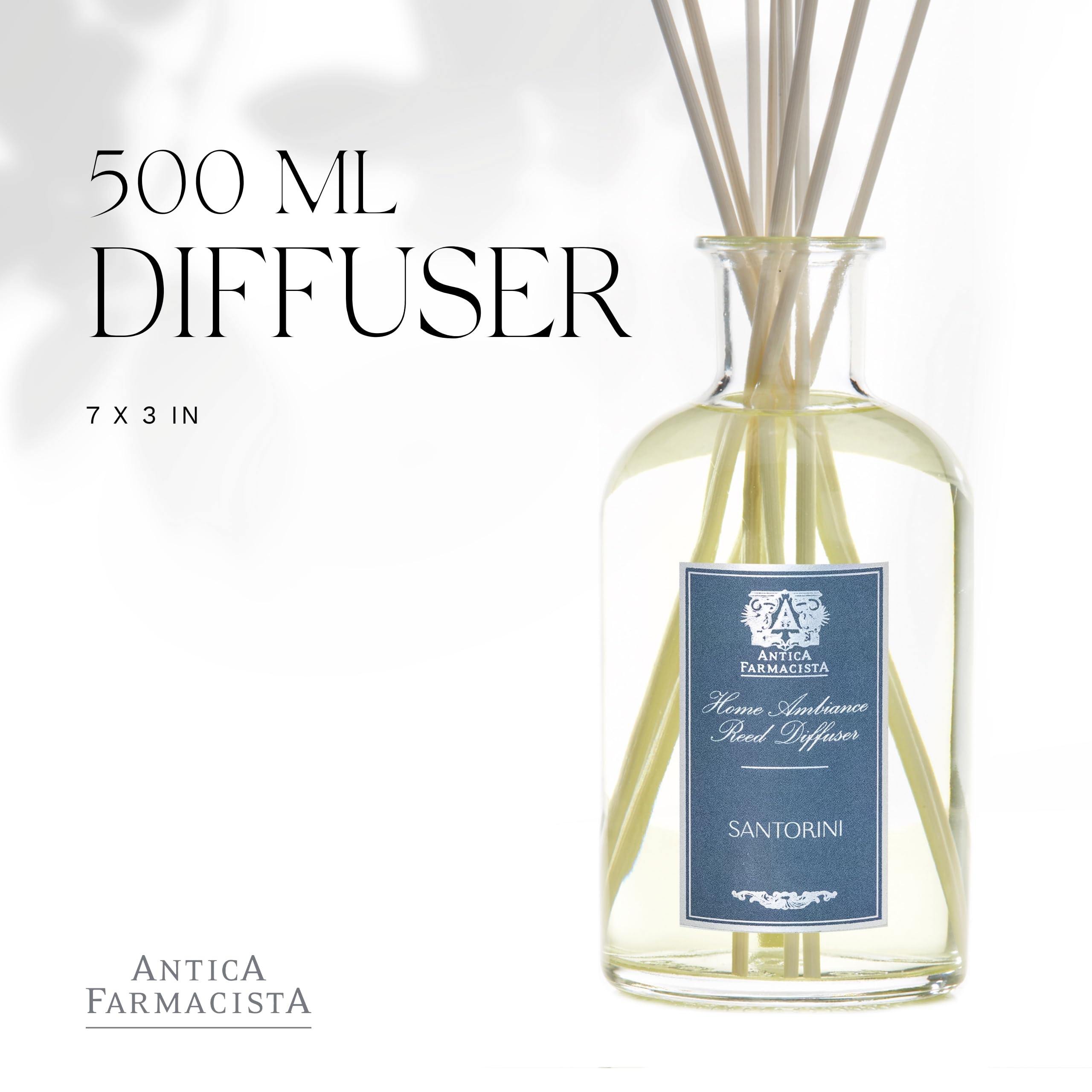 Antica Farmacista Santorini Home Ambiance Diffuser - 16.9 Fl Oz Aromatherapy Essential Oil Diffuser for Relaxation, Spa & Bedroom Decor