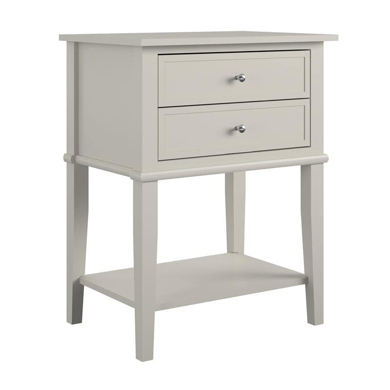 Ameriwood Home Franklin Accent Table with 2 Drawers, Taupe Finish - Perfect for Living Room, Bedroom, or Office Side Table