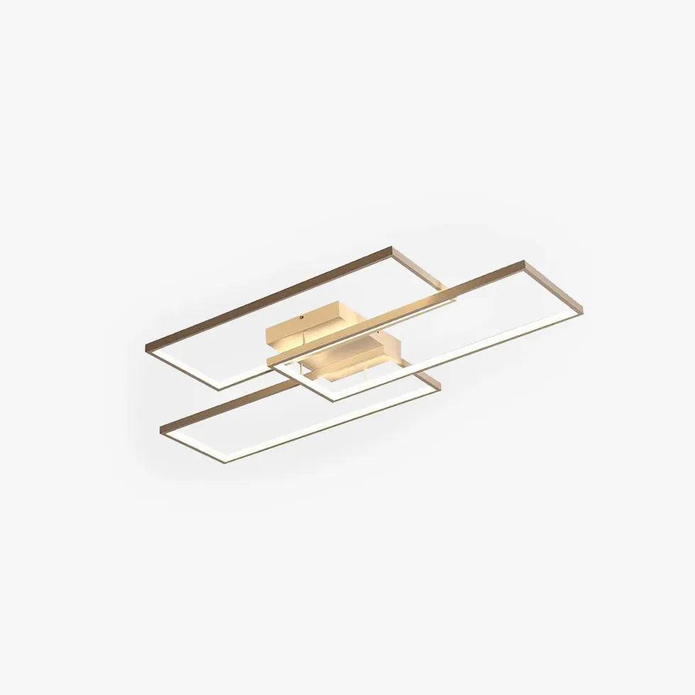 Modern Rectangular Geometric Black LED Ceiling Light Fixture - Energy Efficient Dimmable Lighting for Living Room, Bedroom, Kitchen & Office