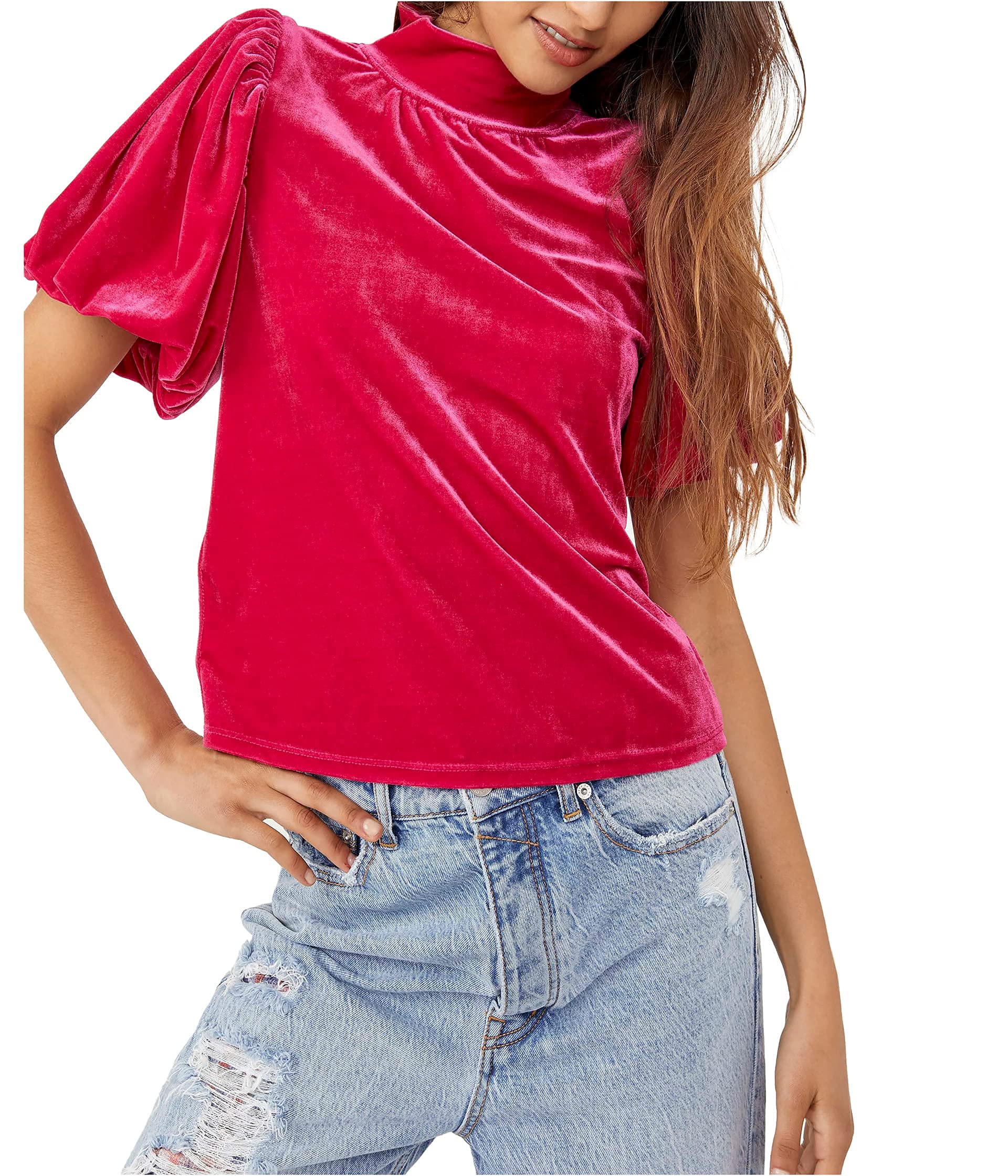 Free People Women's Claudia Tee - Soft Cotton Short Sleeve T-Shirt for Casual Wear & Everyday Outfits | Perfect for Layering, Weekend Errands & Boho Style