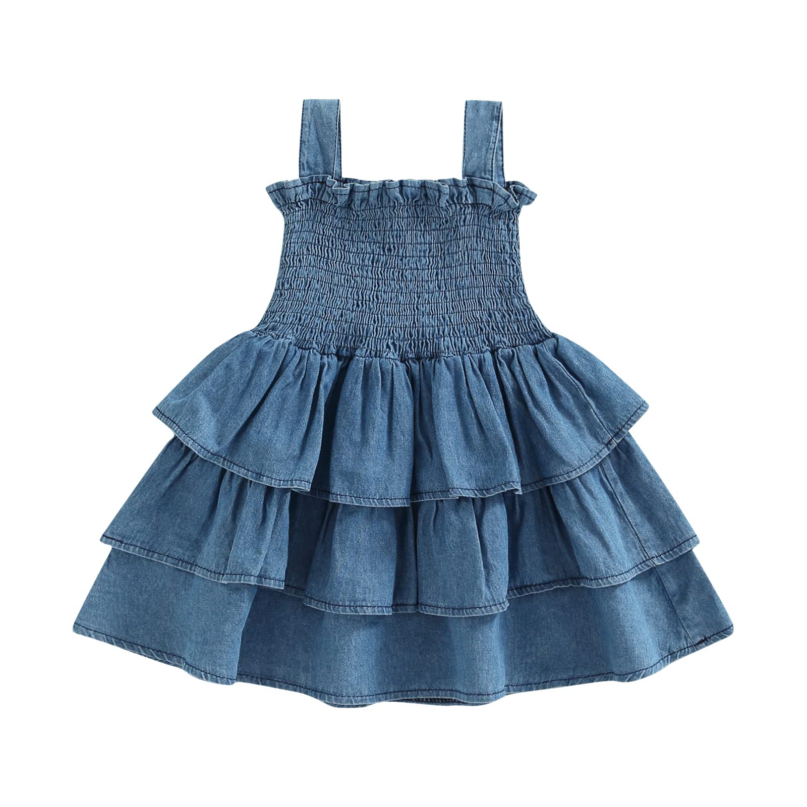 Tiacham Newborn Baby Girl Denim Romper Dress - Cute Ruffle Overall Shorts for Infant Girls | Perfect for Photo Shoots, Parties & Everyday Outfits