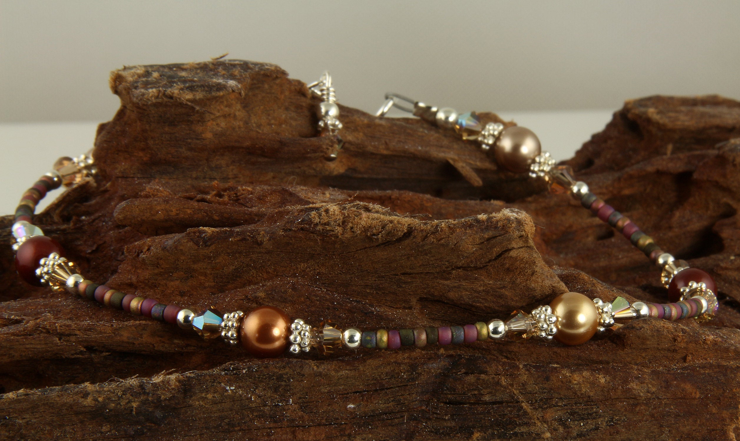 Elegant Autumn Brown Pearl Beaded Anklet - Boho Chic Ankle Bracelet for Women, Handmade Jewelry Gift for Her | Perfect for Beach Weddings, Summer Outfits & Boho Fashion