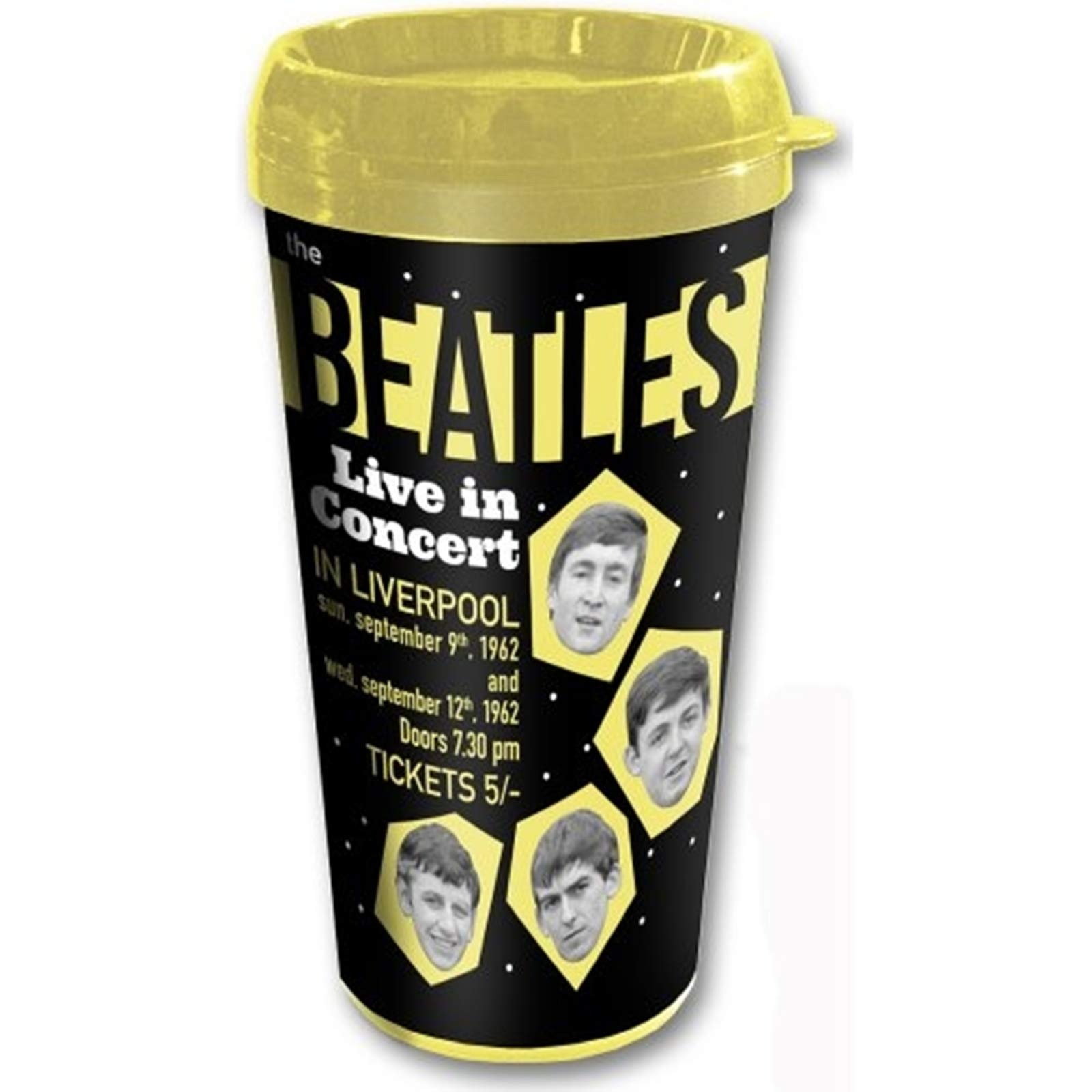 The Beatles Official Travel Mug - Insulated Coffee Cup with Lid for Hot & Cold Drinks - Perfect for Home, Office, Travel & Gifts for Beatles Fans