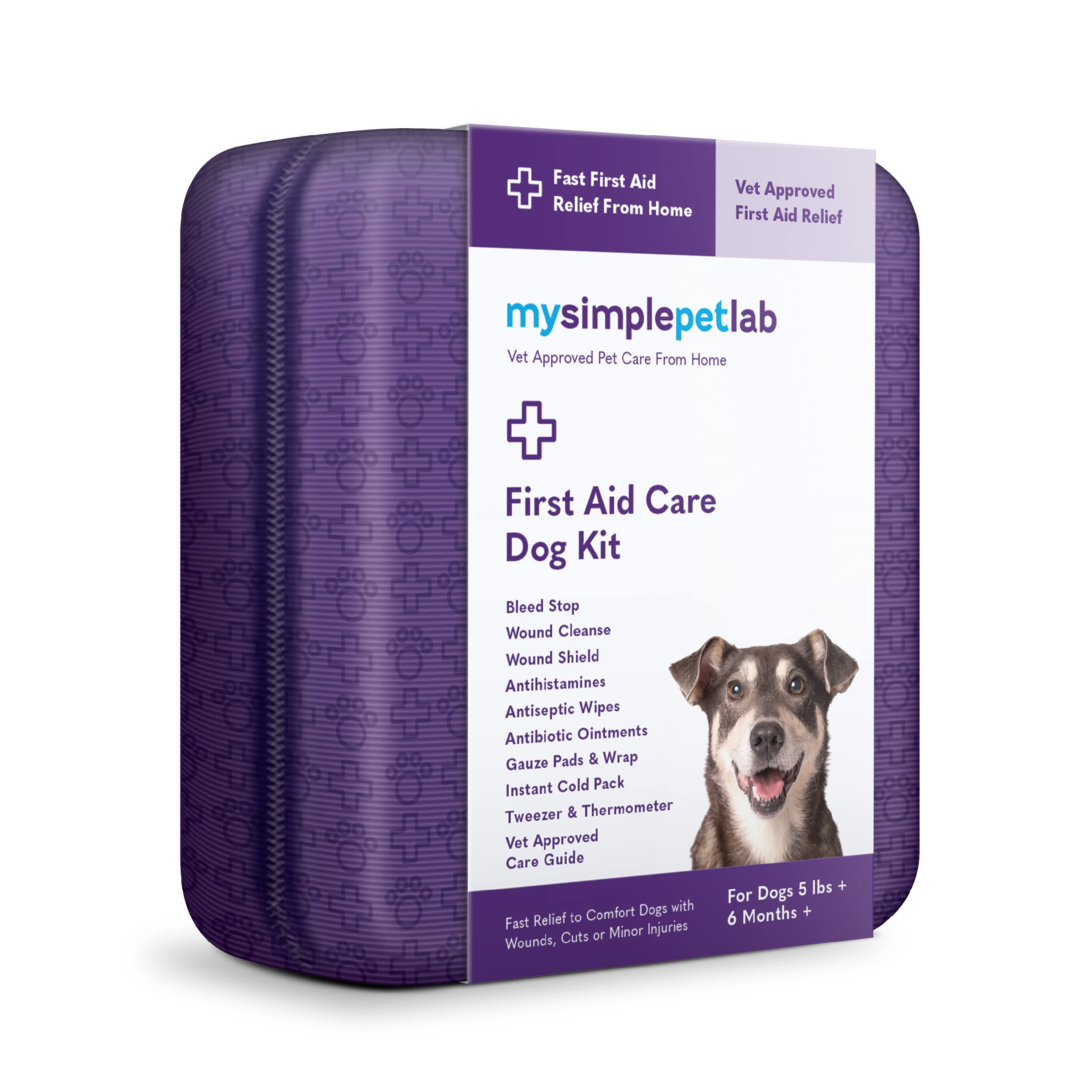 MySimplePetLab Dog First Aid Kit - Essential Pet Medical Supplies for Travel, Wounds, Cuts & Minor Injuries | Compact Emergency Care for Dogs at Home, Hiking or Road Trips
