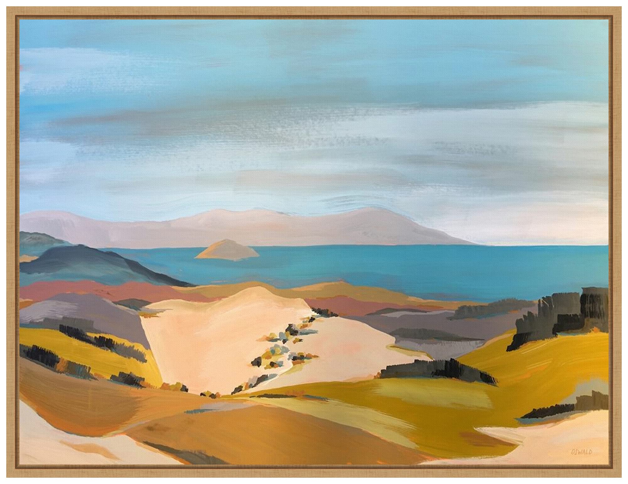 Amanti Art Framed Canvas Wall Art 18x24 - San Luis Obispo Landscape Painting by Pete Oswald, Modern Framed Poster for Living Room, Bedroom, Bathroom & Kitchen Decor | Perfect for Home, Office & Gift Giving