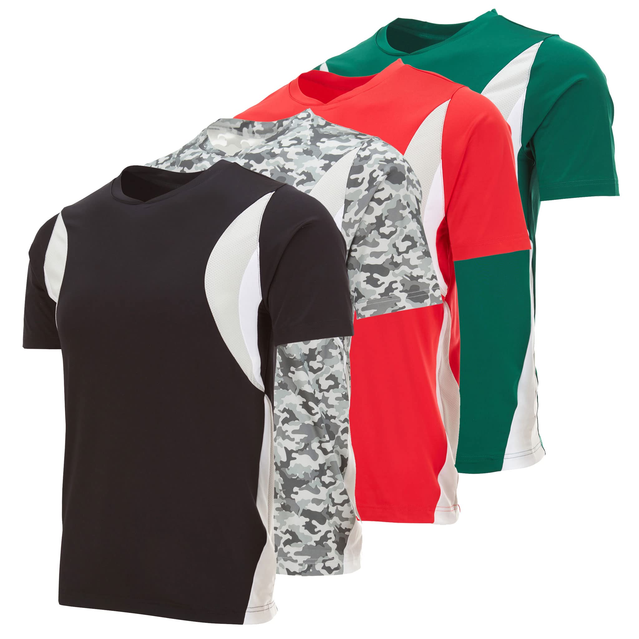 **Men's Dry Fit Athletic T-Shirts - 4 Pack Workout Shirts for Gym, Running & Training - Moisture Wicking, Loose Fit Performance Tees for Active Lifestyle**