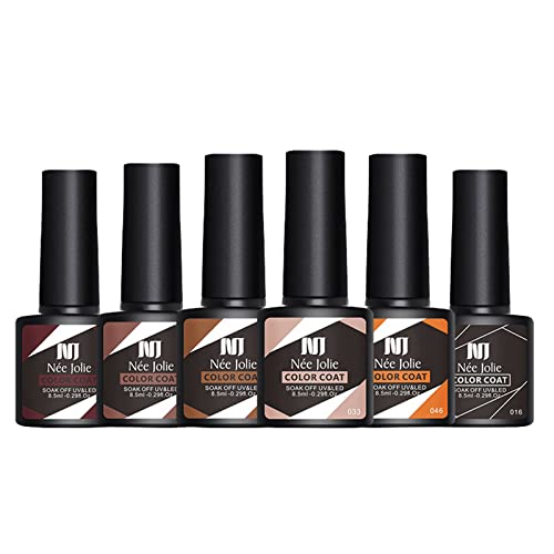 Professional Semi-Permanent Gel Nail Polish Set - 6 Colors 8.5ml Base & Top Coat for Acrylic Nails | Long-Lasting Manicure Kit for Nail Technicians & DIY Home Use | Perfect for Salon, Spa, Wedding & Special Occasions