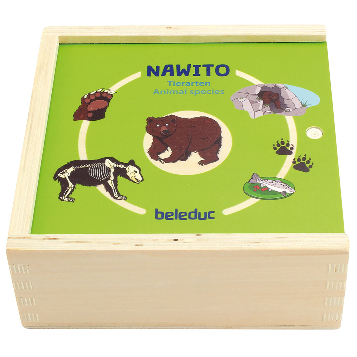 Beleduc Nawito Animal Kingdom Exploration Wooden Puzzle - 45 Piece Educational Toy for Kids, Perfect for Preschool Learning & Montessori Activities