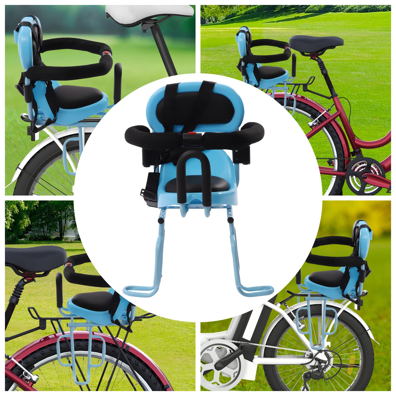 **Rear Mounted Kids Bike Seat - Portable & Safe Child Bike Carrier with Cushion for Toddlers & Children | Perfect for Outdoor Family Cycling & Commuting**