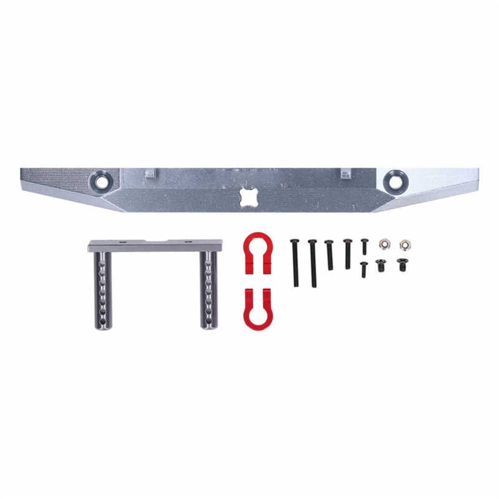LYunce Aluminum Alloy Rear Bumper for TRX4, MN999, SCX10 90046/90047 RC Cars - Durable Titanium Finish - Perfect for Off-Road Crawling & Trail Adventures