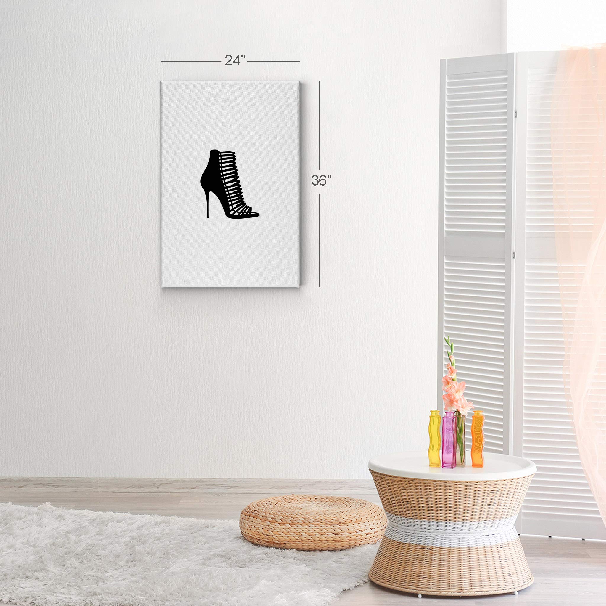 Sexy Woman High Heels Fashion Canvas Print - Modern Black & White Glam Wall Art for Office, Bathroom, Teen Girls Room, Women's Dorm, Bedroom & Living Room Decor - Ready to Hang 36x24 - Perfect for Home, Apartment & Gift Giving
