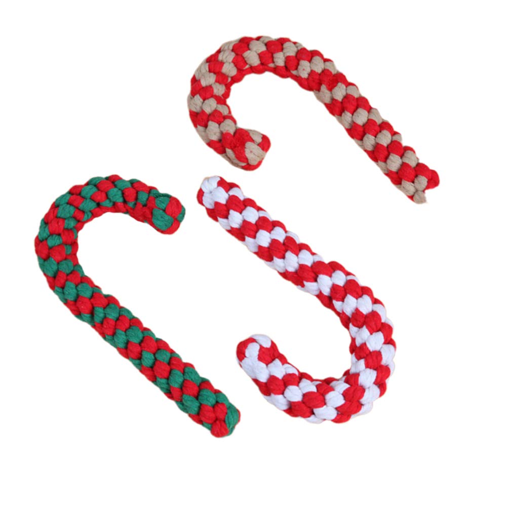3pcs Interactive Dog Toys & Cat Scratching Toys - Puppy Teething, Cat Oral Cleaning, Squeak Toys for Christmas - Dog Cotton Bite Toys & Candy Bar for Training, Playtime, and Pet Enrichment