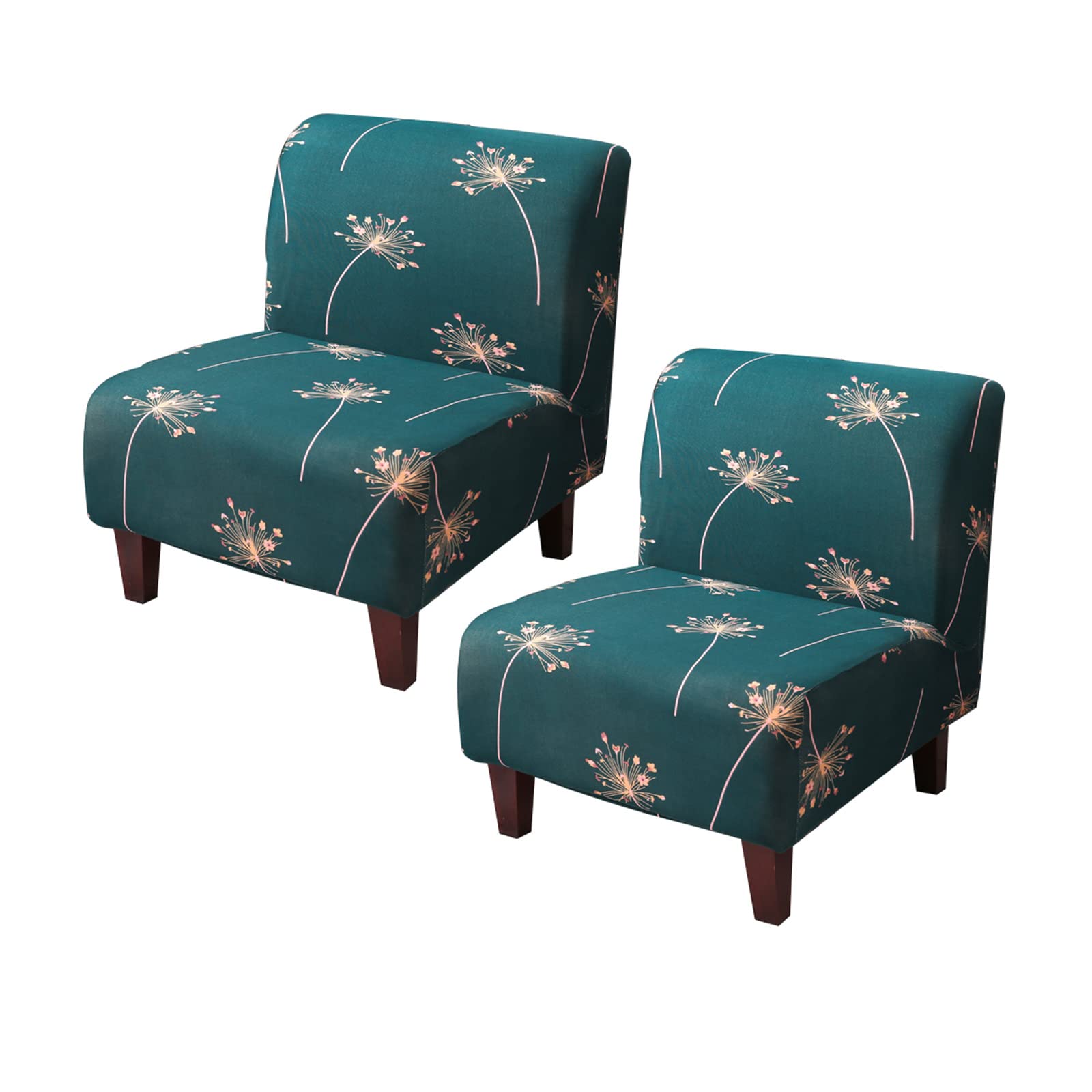 2PCS Armless Chair Slipcover - High Stretch Spandex Furniture Protector, Washable & Removable Accent Chair Covers for Dining & Living Room - Perfect for Home Decor, Sofa Protection and Party Seating