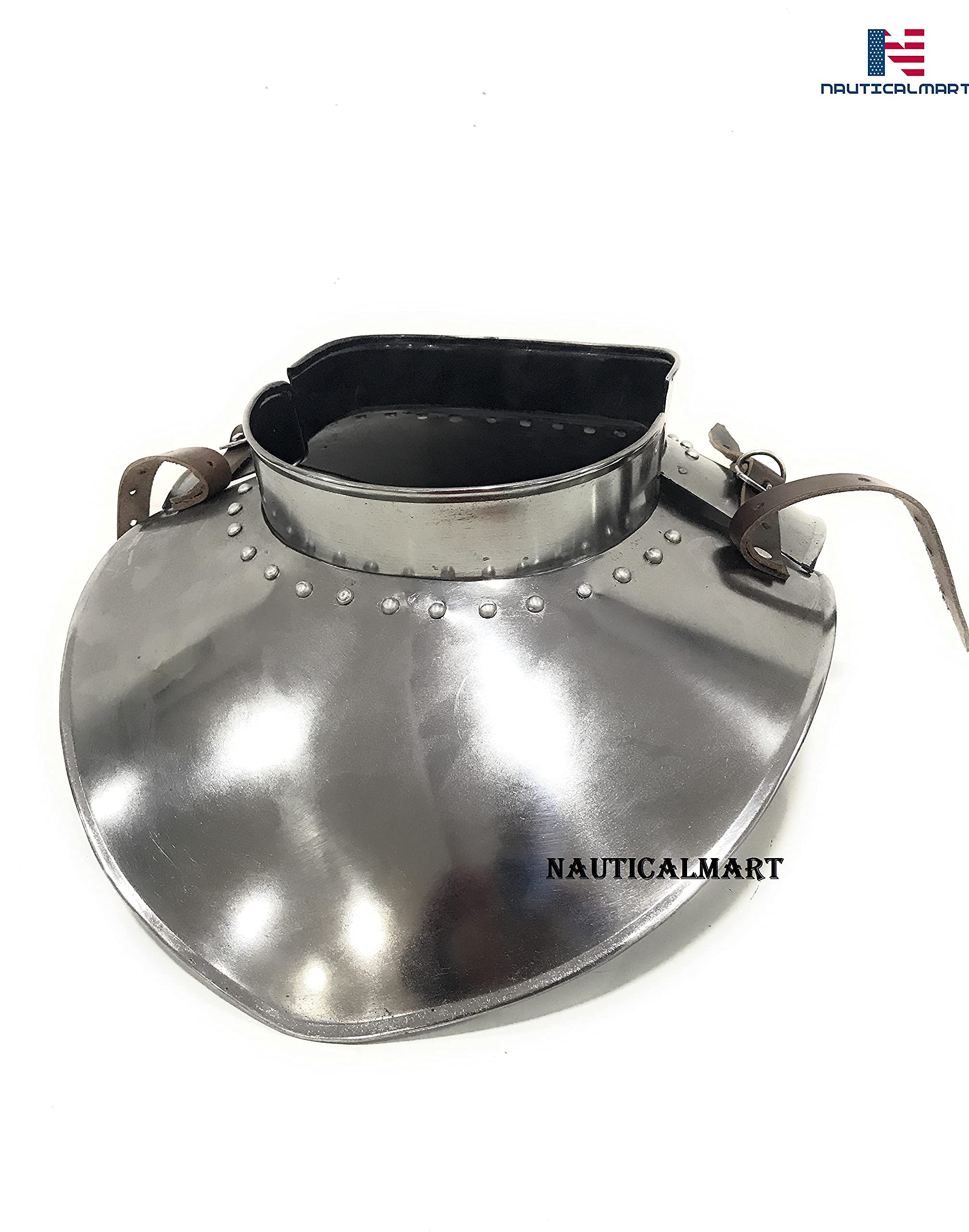 Medieval Iron Gorget Set - Gothic Armor Neck Protection for LARP, Cosplay & Renaissance Fairs - Silver Finish for Historical Reenactments