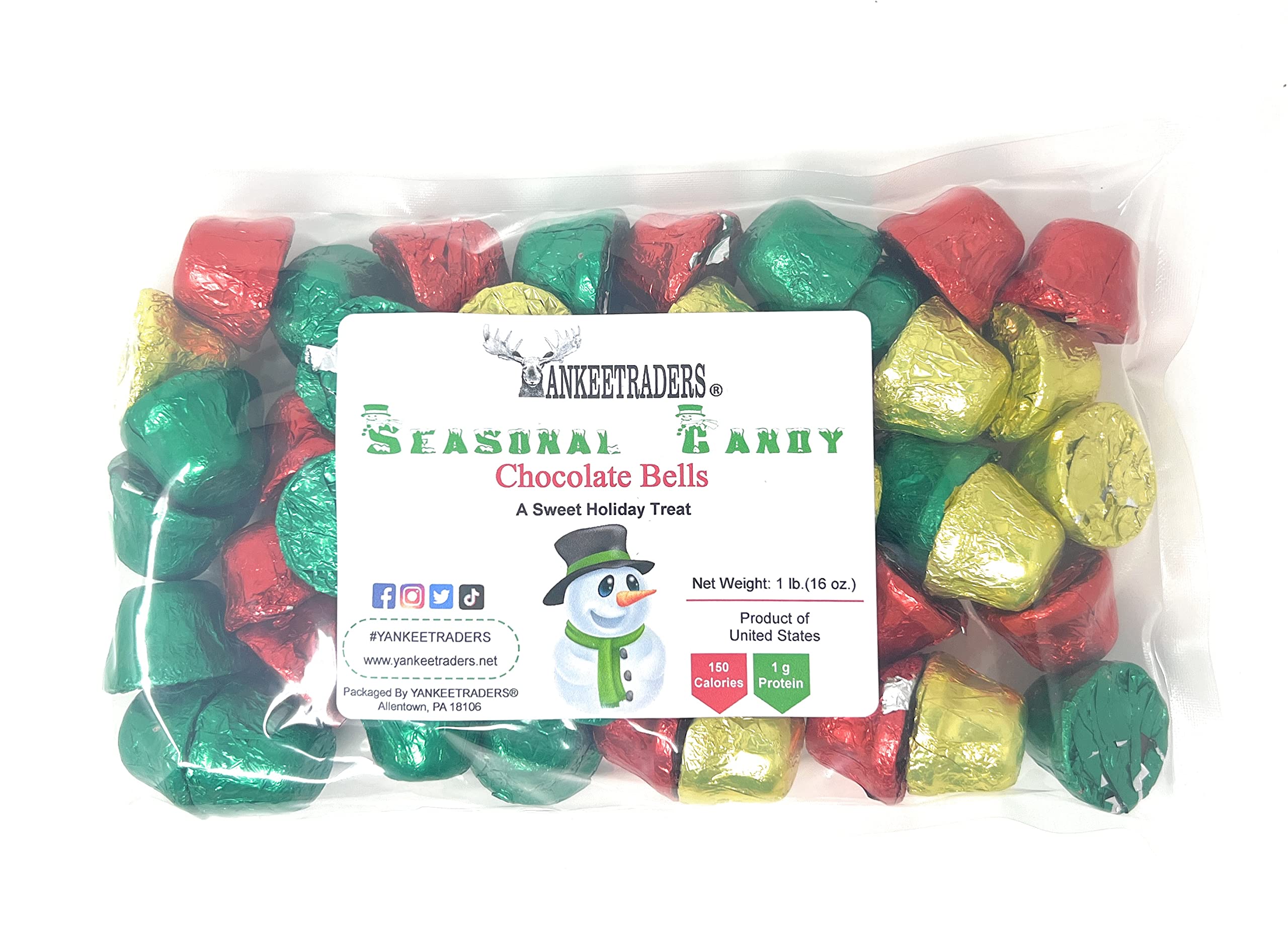 Bulk Christmas Chocolate Candy Bells - 1 Lb. Bag of Holiday Treats for Parties, Gifts & Stocking Stuffers | Festive Dessert for Christmas Celebrations