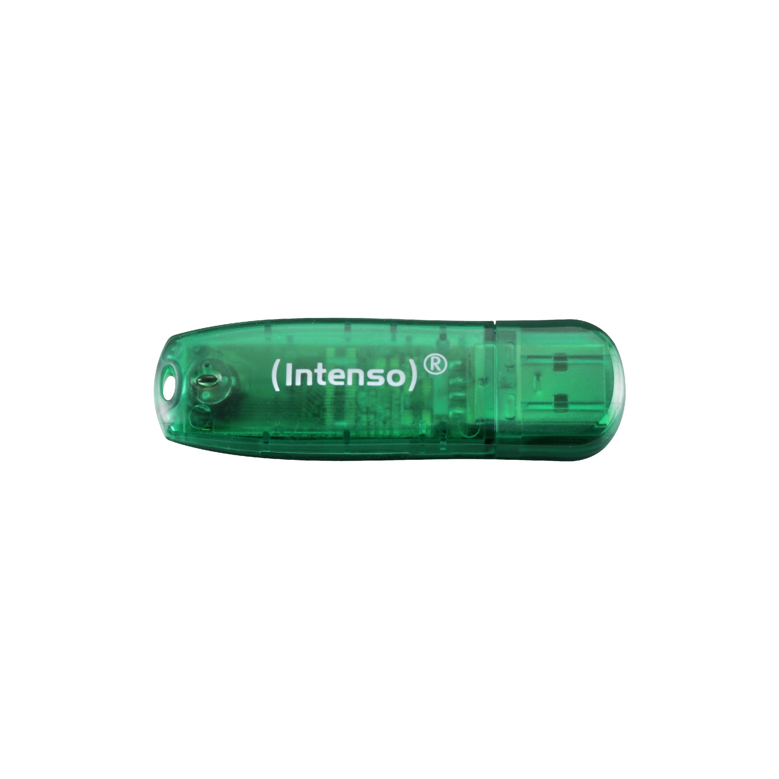 Intenso 8GB USB 2.0 Flash Drive - Rainbow Transparent Green Memory Stick for Data Storage, File Transfer - Perfect for School, Office, Travel & Backup