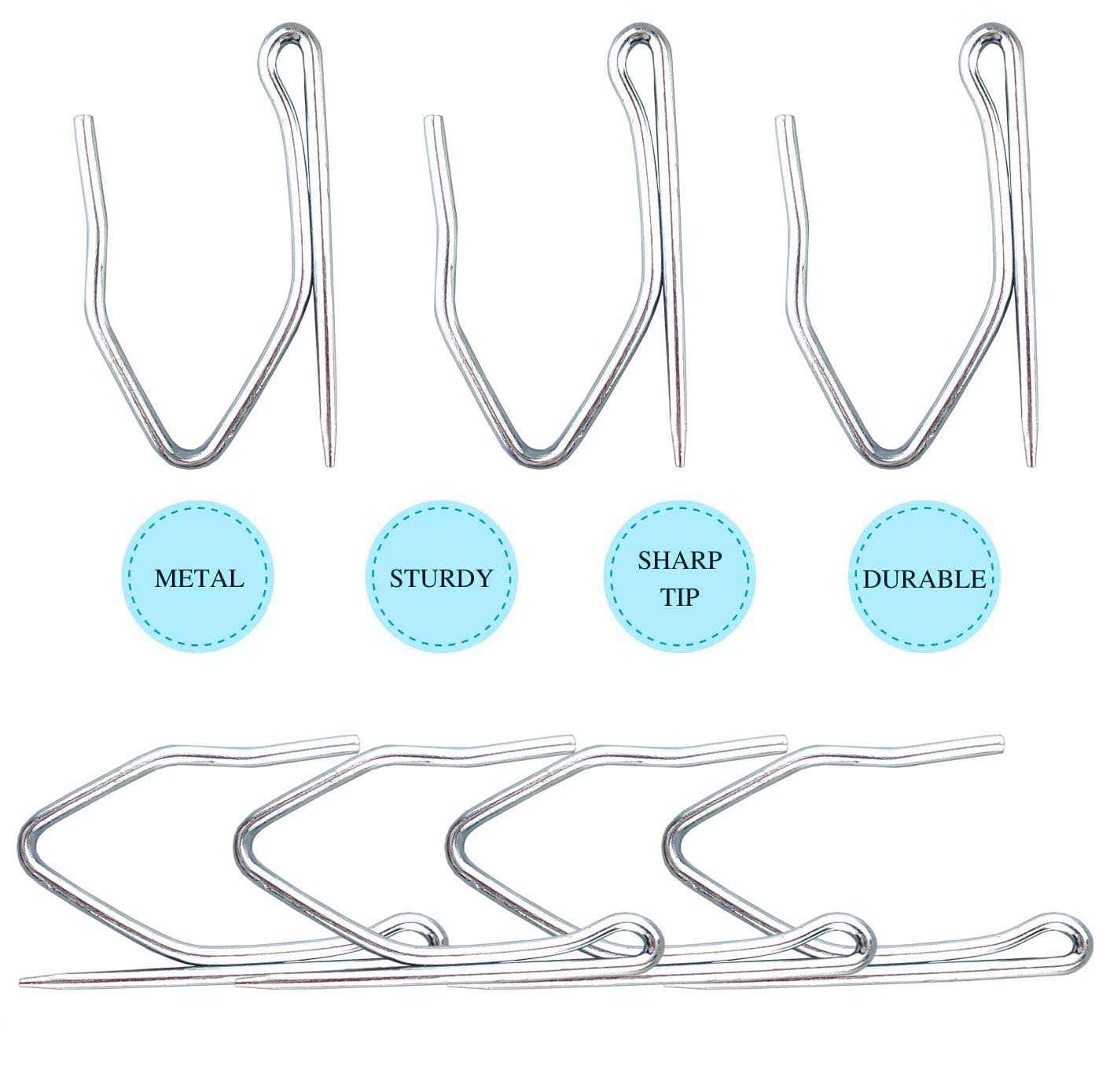 750Pcs Metal Curtain Hooks - Heavy Duty Drapery Hooks for Window, Shower & Door Curtains - Perfect for Home Decor, Bedroom, Bathroom & Living Room