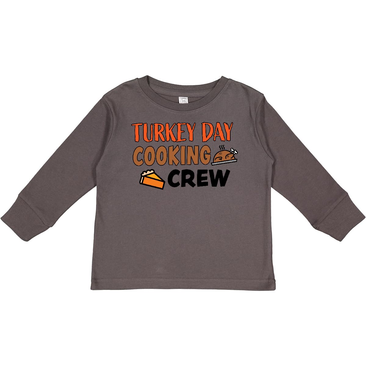 Inktastic Thanksgiving Turkey Day Cooking Crew Long Sleeve T-Shirt for Toddlers - Family Holiday Outfit, Matching Thanksgiving Shirts for Kids & Parents