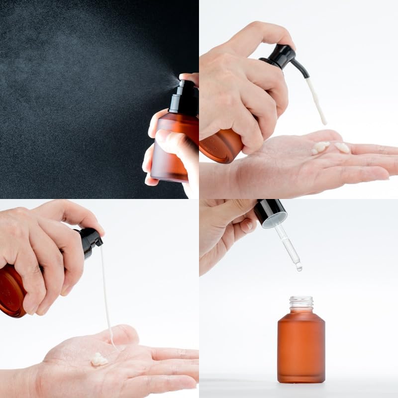 1Pc Brown Frosted Glass Pump Bottle - 30ml Refillable Lotion Dispenser for Travel, Cosmetics & Toiletries | Leak-Proof Container for Makeup, Skincare & Sample Liquids | Perfect for Home, Salon & On-the-Go Use